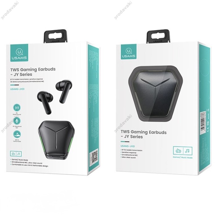 Бездротові Bluetooth навушники USAMS TWS Gaming Earbuds jy Series BT 5.0 Black